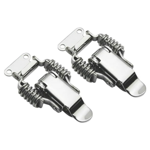 2x Candado de tensión de 65mm Candado de caja Candado de palanca Candado de tapa Acero inoxidable Hasp