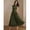 Army Green, variant on Womens Elegant Military Green Cap Sleeve High Neck A-Line Long Dress