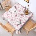 thumbnail image 2 of Pink Breast Cancer and Pioneer Flower Square Tablecloth,Waterproof Square Table Cover,Wipeable Spillproof Washable Table Cover for Home Kitchen Party Decor 42"X42"(107x107cm), 2 of 6