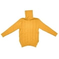 thumbnail image 5 of IMENGL Mode Couleur Unie Col Roulé Tricot Rétro Chandail à Manches Longues pour Femmes, Jaune TG, Taille m-TG, 5 of 5