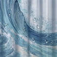 thumbnail image 5 of Orinice Waves Shower Curtains for Bathroom Light Blue Ocean Wave Bathroom Decor Sea Themed Bath Curtain Hooks Included  60x72, 5 of 7