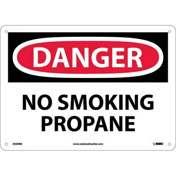 NMC Signs D590Rb, Danger No Smoking Propane Sign, 10 X 14, Rigid Plastic .050
