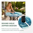 thumbnail image 4 of Round Outdoor Tablecloth with Umbrella Hole and Zipper, Coastal Turtle Blue Tablecloth with Elastic Waterproof, Summer Beach Nautical Coral Starfish Patio Table Covers for 45" - 54" Pool Tables, 4 of 9