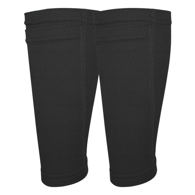 Slatcetga Un par de calcetines de compresión sin pies deportivos transpirables de malla elástica con mangas de pantorrilla de fútbol para exteriores negro M
