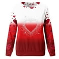 thumbnail image 5 of Bjutir Valentines Day Women Tops O Neck Sweatshirt Round Neck Fit Pullover Tops Casual Long Sleeve Workout Shirts Loose Blouse, 5 of 6