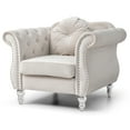 thumbnail image 3 of Glory Furniture Hollywood Velvet Chair in Ivory, 3 of 6