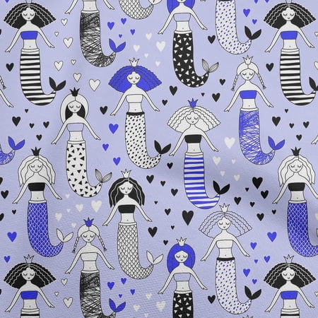 oneOone Cotton Poplin Twill Dusty Violet Fabric Mermaid Dress Material Fabric Print Fabric By The Yard 56 Inch Wide-T2