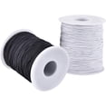 thumbnail image 1 of Corde Élastique pour Bracelets, 2 Rouleaux 1 mm Corde Élastique Extensible Robuste pour Fabrication de Bijoux, Colliers, Perles Noir et Blanc, Noir Blanc, 1 of 8