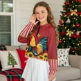 thumbnail image 7 of Chaqlin Sunflower Rooster Print Girls Long Sleeve Sweatshirt with Pocket Half Zipper Pullover Trendy Comfy Top for Autumn Winter Sports Size 11-12, 7 of 7