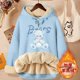 thumbnail image 3 of Sudadera con capucha de terciopelo grueso de invierno para mujer, sudadera con capucha con letras para mujer, jersey de talla grande, tops de manga larga de lana de cordero cálidos, abrigo, 3 of 5