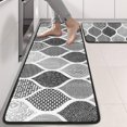 thumbnail image 2 of Kitchen Rugs Sets Of 2,Black and White Geometric Quatrefoil Pattern Anti Fatigue Kitchen Mat Rugs Non Slip Washable,Decorative Kitchen Floor Mats for Kitchen,Sink,Laundry,17"x47"+17"x47", 2 of 5