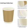 thumbnail image 3 of Uxcell Tazas de papel Kraft para café, paquete de 50, 8 oz x 80 mm, tazas desechables de doble capa para agua, leche y jugo, 3 of 6