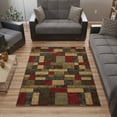thumbnail image 2 of Ottomanson Boxes Area Rug 5' x 6'6" - Non Slip Low Pile Carpet, Multicolor, 2 of 9
