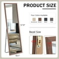 thumbnail image 4 of 57 "* 18.1" Modern Brown Thick Wooden Frame Wall Mirror, Makeup Mirror, Floor Standing Large Mirror, Decorative Mirror, Suitable for Bathroom, Clothing Store, Wall-Mounted and Standing, 4 of 9