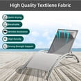 thumbnail image 2 of TOPCOMFY Outdoor Chaise Lounge Chairs Set of 3 Adjustable Aluminum with Metal Side Table Patio Deck Lawn Poolside Backyard Gray, 2 of 5