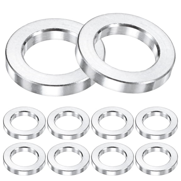 Uxcell 10-Pack M10 Aluminum Spacers 10.2mm/ ID x 16mm/ OD x 2.5mm/ L Round  Metal Spacer for Screws Bolts