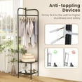 thumbnail image 4 of Giantex Corner Hall Tree, Freestanding Entryway Coat Storage Rack w/Shelves, Black, 4 of 5