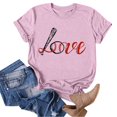 thumbnail image 4 of XMHJSMD Love Women's Letter Baseball Print Round Neck Short Sleeved T Shirt Top(Pink,Xxl), 4 of 5