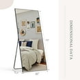 thumbnail image 2 of CONCETTA 71"x26" Full Length Standing Mirror, Rectangle Thin Aluminum Alloy Frame Wall Mirror for Bedroom, Living Room, Black Frame, 2 of 8