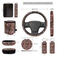 thumbnail image 3 of KUIFORTI Car Seat Covers Full Set for Women Car Steering Wheel Cover Keychain Accessories Car Trash Garbage Bag Lipstick Organizer (Leaves), 3 of 5