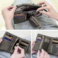 thumbnail image 4 of Womens Rfid Small Bifold Leather Wallets Ladies Wristlet with Card Slots Id Window Zipper Coin Purse Puprle, 4 of 6