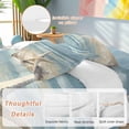 thumbnail image 4 of Retro Beach Starfish Full Size Comforter Set, Coastal Vintage Watercolor Ocean Marine Life Bedding for All Seasons, 4 Pcs Bed Set, 1Quiltcover (86"x86") ,1Sheet(80"x116"), 2Pillowcases (30"x20"), 4 of 9