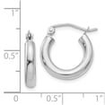 thumbnail image 3 of 10K White Gold Earring Hoop Women'S 10 mm 3 Polished 3Mm Tube Earrings, 3 of 3
