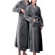 thumbnail image 1 of Batas Prolriy para mujer, bata de baño de franela con doble bolsillo para mujer, suave y cálida, de terciopelo de doble cara, pijamas y ropa de casa, bata de baño para mujer, bata gris 1 L, 1 of 6