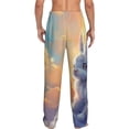 thumbnail image 3 of Picia Sunshine Colorful Cloud Rabbit Mens Soft Woven Cotton Elastic Waistband Sleep Pajama Pant Lounge Sleep Pant With Pockets And Drawstring-Large, 3 of 9
