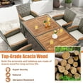 thumbnail image 4 of Gymax 7PCS Outdoor Dining Set Patio Acacia Wood and Rattan Furniture Set w/ Cushions, 4 of 10