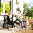 thumbnail image 2 of Outsunny 3-Seat Outdoor Glider Chair, Patio Rocking Chair, Black, 2 of 10