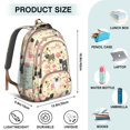 thumbnail image 5 of Pugs and Flowers Backpack for School,Cute School Bag,Schoolbag with Adjustable Shoulder Straps & Padded Back,16.9 Inch, 5 of 5