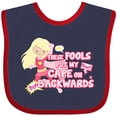 thumbnail image 3 of Inktastic These Fools Put My Cape on Backwards&reg; Pink Superhero Edition Girls Baby Bib, 3 of 4