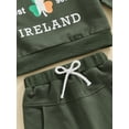 thumbnail image 6 of Toddler Baby Boy St. Patricks Day Outfits Long Sleeve Clover Print Sweatshirt Tops and Pants Set Irish Clothes, 6 of 7