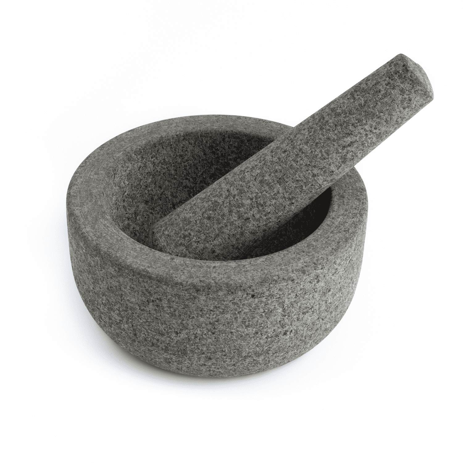 ChefSofi Mortar and Pestle Set - 6 Inch - 2 Cup Capacity - Unpolished Heavy  Granite for Enhanced Performance and Organic Appearance - Included