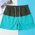 thumbnail image 5 of Swim Shorts for Men Mens Trunks Ndbuld Man Solid-Color Splicing Casual Sports Quick Drying Pocket Drawstring Shorts Beach-Pants Green XL, 5 of 5