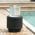 thumbnail image 5 of Heavy Cement Round Black Ribbed Outdoor Water Fountain with Light - Black White, 5 of 5