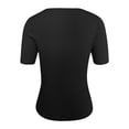 thumbnail image 6 of SNKSDGM Casual Easter Shirts for Women off The Shoulder Tops for Women Loose Women Fashion Solid Round Neck Knitted Short Sleeve Bottoming Tight Casual Top Tops for Women Work Casual Summer, 6 of 6