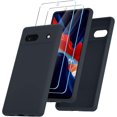 thumbnail image 1 of KOMI for Google Pixel 7a Case, Silicone Phone Case with 2 Screen Protector, Soft Anti-Scratch Microfiber Lining, Full Body Shockproof Slim Cover Support Wireless Charging, Grey, 1 of 5