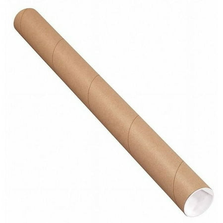 Partners Brand Mailing Tubes,W/Caps,2x26",Kraft,PK50 P2026K