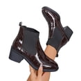thumbnail image 4 of YOUYEDIAN Boots for Women Versatile Wedge Block Heel Pointed Toe Booties Fashion Leather British Ankle Shoes, 4 of 4