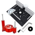 thumbnail image 1 of TFixol Adjustable Height Aluminum Alloy Router Table Set with Lifting Base, Insert Plate, Push Plate, and Angle Gauge - Black, 4-Piece Kit (240x200x5mm), 1 of 6