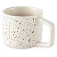 thumbnail image 3 of (4 pack) Thyme & Table 13.5 fl oz Monogram L White Speckled Stoneware Mug, 3 of 8