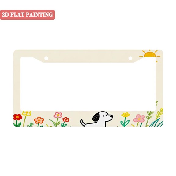 1Pack License Plate Frames with Cute Cartoon Pattern Includes Screws & Caps Full Accessories Included Size 6.3x12.2inch(16x31cm)