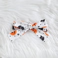 thumbnail image 6 of Byoo Infant Girl's Halloween Pumpkin Ghost All Over Print Clothes Set Waffle Knit Ruffle Strap Romper Bow Decor Jumpsuit,Beige, 6 of 8