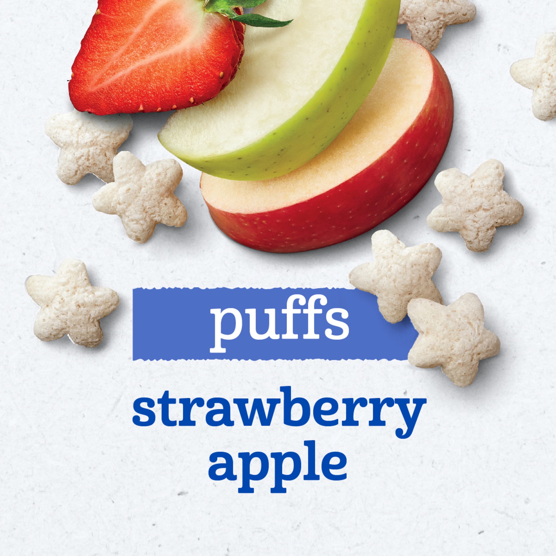 Gerber Baby Snacks, Grain & Grow Puffs, Strawberry Apple, 1.48 oz Canister
