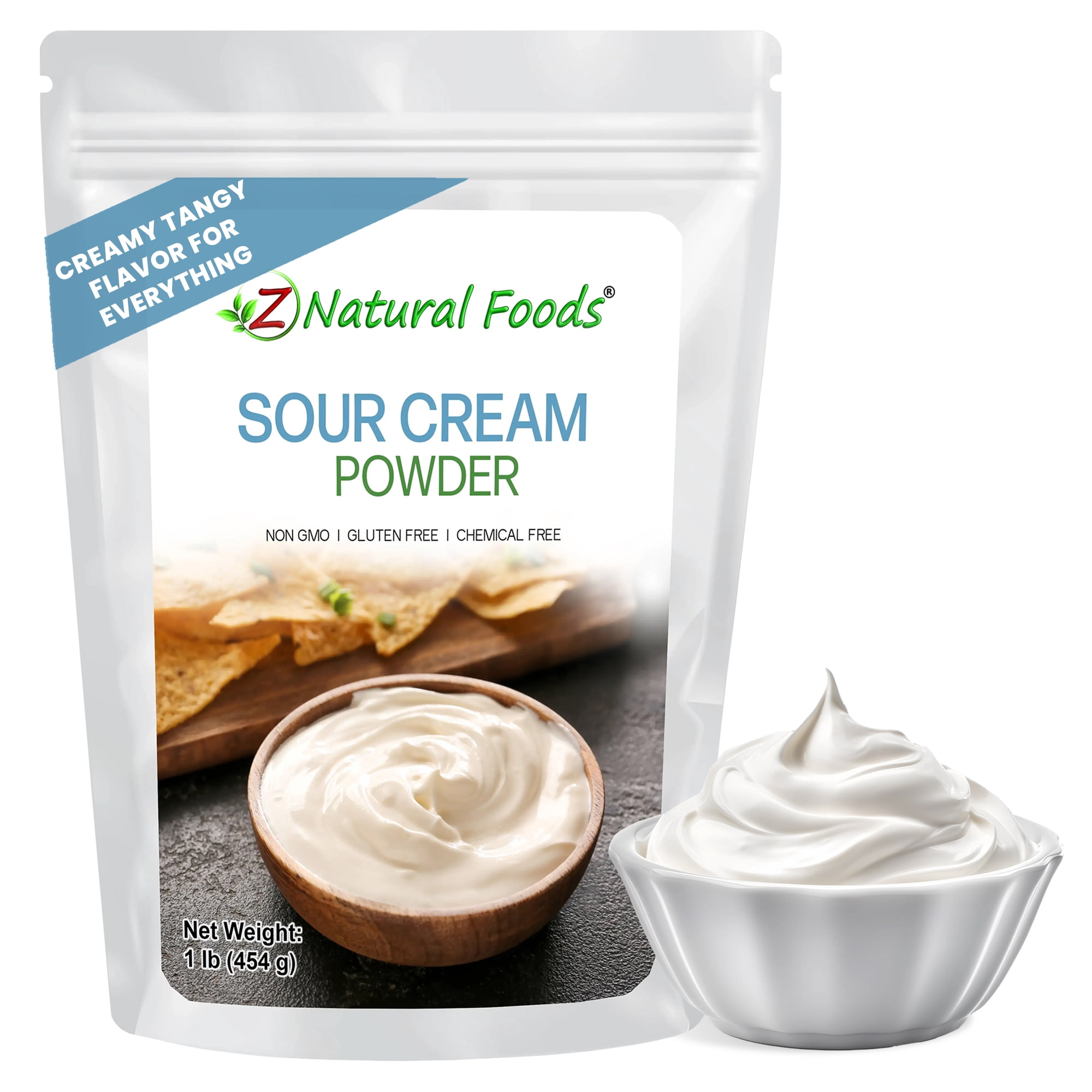Z Natural Foods Sour Cream Powder Rich Cream Powder with Long Shelf Life Perfect for Baked Items Dips and Dishes Non-GMO Gluten-Free Kosher
