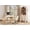 Beige, variant on 2 Piece Office Set, 47" Modern Executive Desk with Charging Station and Drawers & 71"H Tall 5-Tier Arched Bookcases with Storage Cabinet for Living Room, Bedroom, Home Office