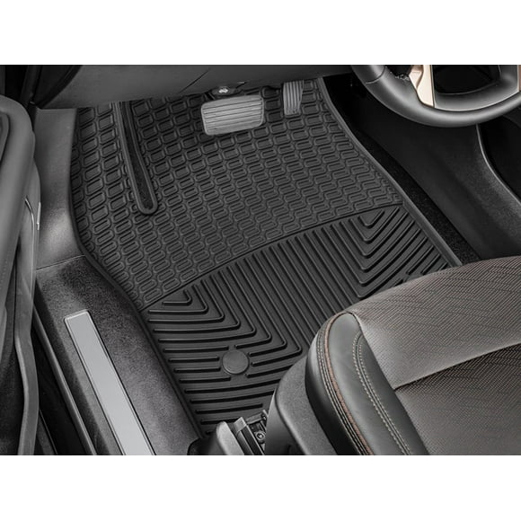 Weathertech Floor Mat W568 All-Weather; Direct-Fit; Deeply Sculpted Channels; Black; Thermoplastic Elastomer TPE; 2 Piece