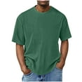 thumbnail image 2 of GuangCheng Mens Short Sleeve T-Shirts,Textured,Crew Neck,Oversized Fit,Pullover,Soft,Breathable,Comfortable,Casual Tops,Green,Size XL, 2 of 5